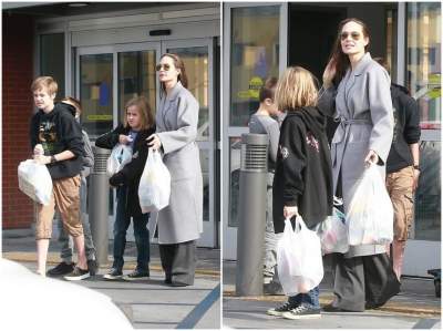 Анджелина Джоли прошлась по магазинам с детьми